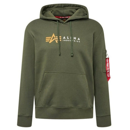 ALPHA INDUSTRIES ALPHA LABEL HOODY en color DRKOLIV  (4)