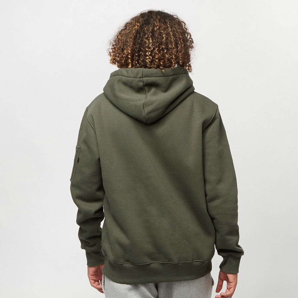 ALPHA INDUSTRIES ALPHA LABEL HOODY en color DRKOLIV  (5)