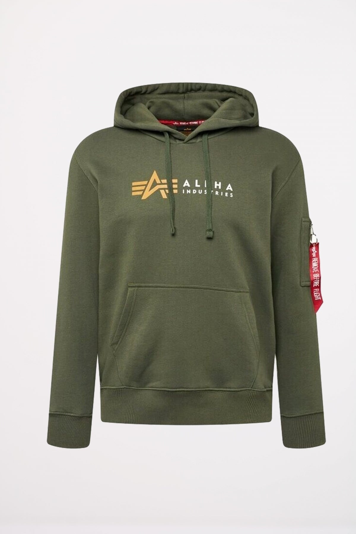 ALPHA INDUSTRIES ALPHA LABEL HOODY en color DRKOLIV  (1)