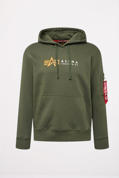 ALPHA INDUSTRIES ALPHA LABEL HOODY en color DRKOLIV  (1)