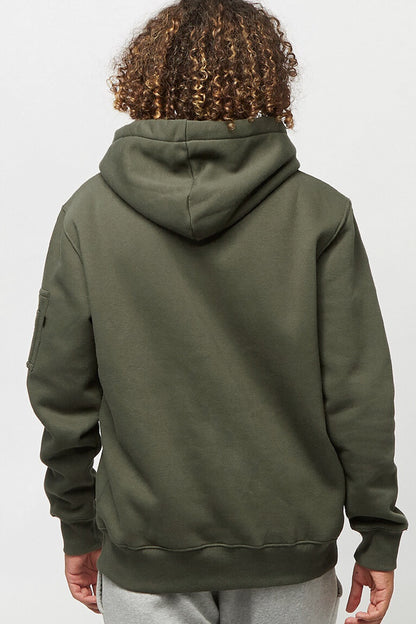 ALPHA INDUSTRIES ALPHA LABEL HOODY en color DRKOLIV  (2)