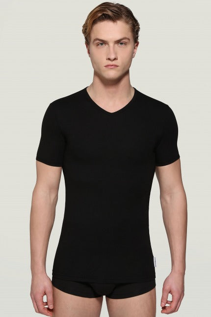 BIKKEMBERGS UNDERWEAR -PACK HOMBRE V-NECK en color BLACK  (1)