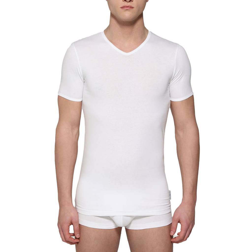 BIKKEMBERGS UNDERWEAR -PACK HOMBRE V-NECK en color WHITE  (4)