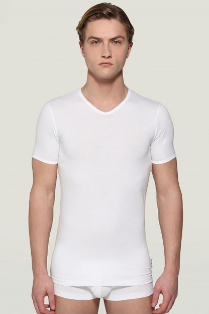 BIKKEMBERGS UNDERWEAR -PACK HOMBRE V-NECK en color WHITE  (1)