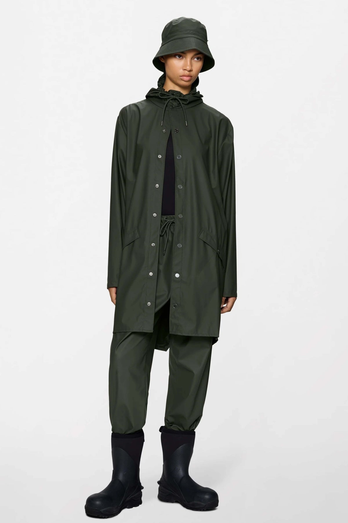 RAINS LONG JACKET W en color DKGREY  (5)
