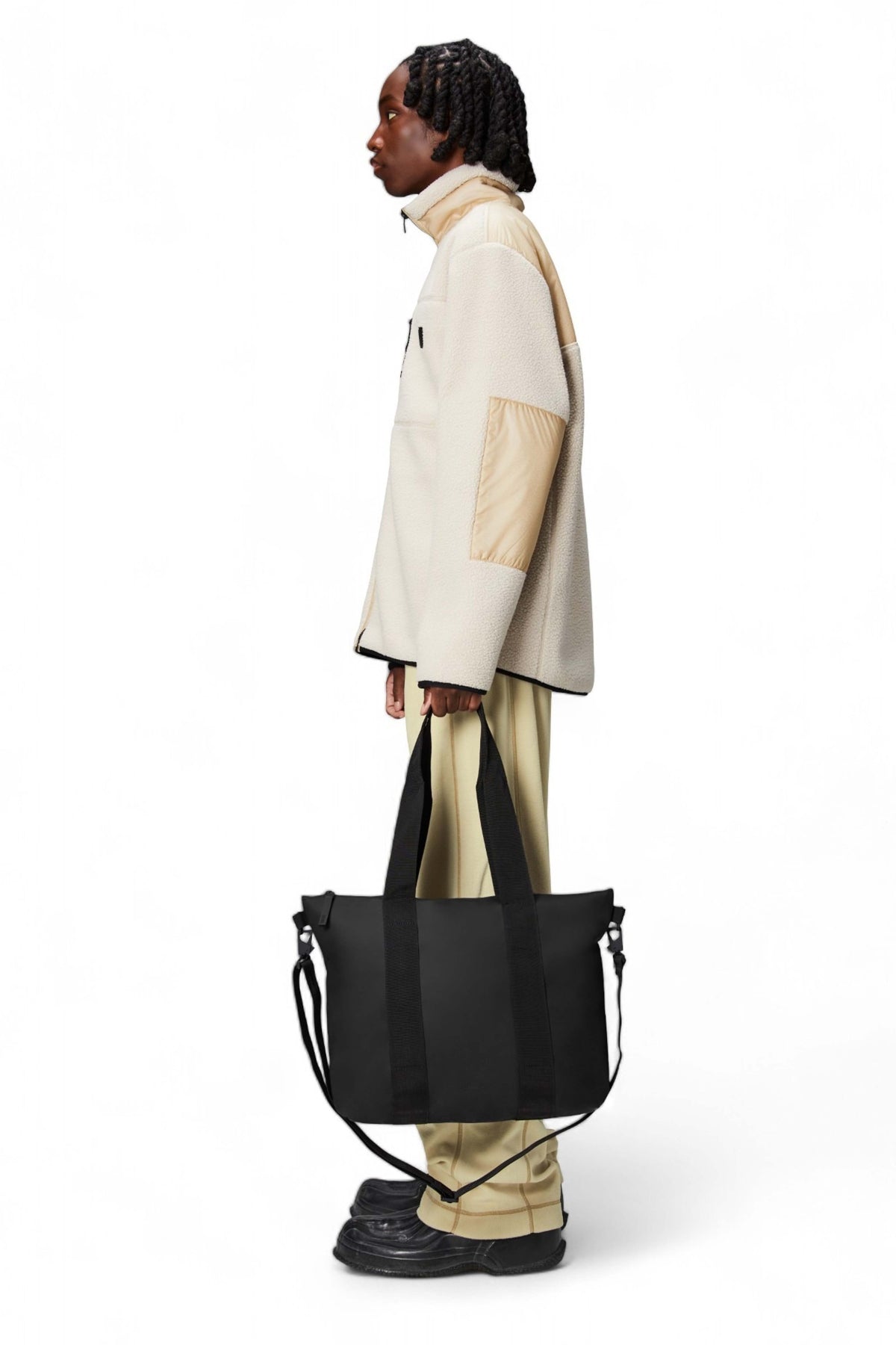 RAINS TOTE BAG MINI W en color BLACK  (2)