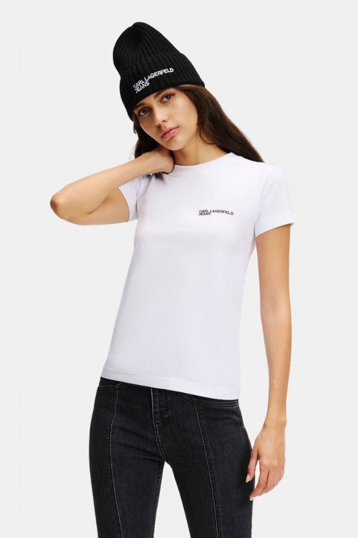 KARL LAGERFELD JEANS KLJ SLIM SS TEE en color WHITE  (1)