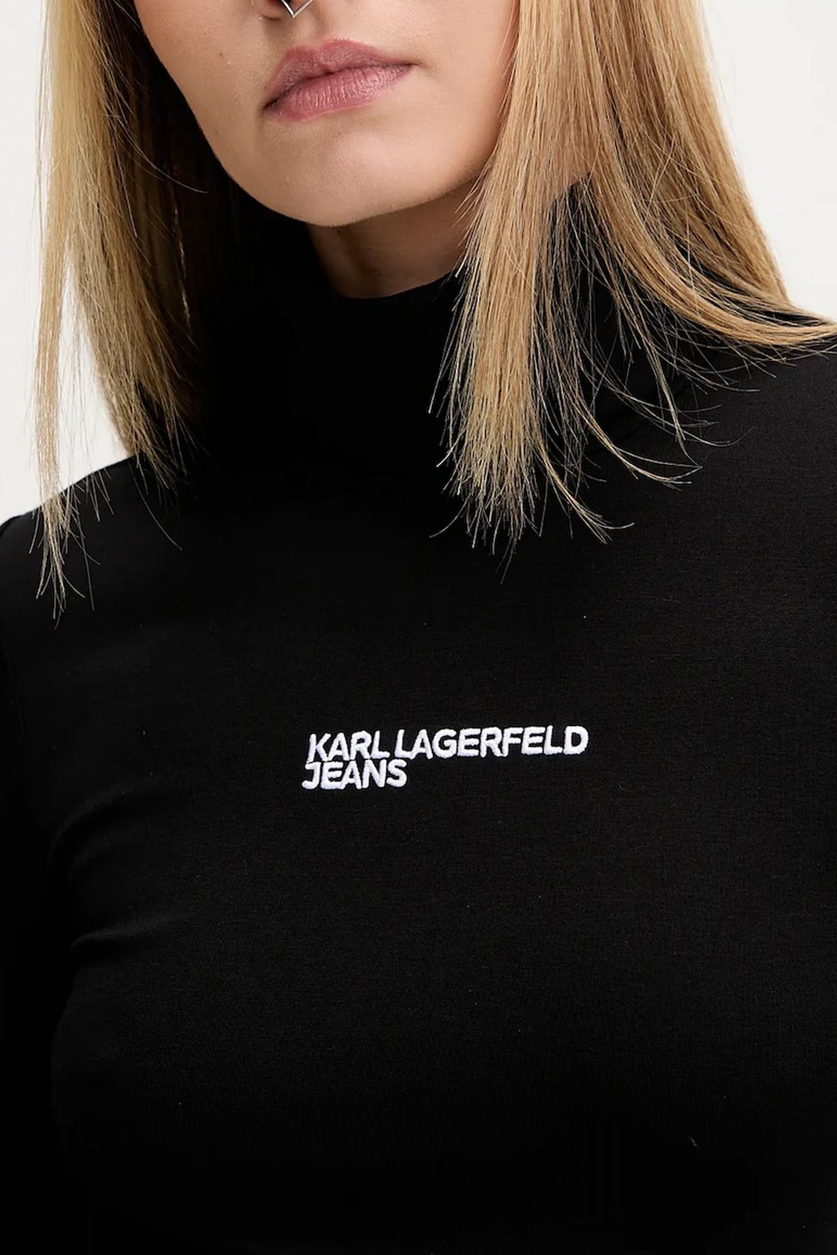 KARL LAGERFELD JEANS KLJ FITTED ROLL NECK en color BLACK  (3)