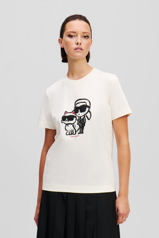 KARL LAGERFELD JEANS IKON SKETCH DUO T-SH en color CREAM  (1)