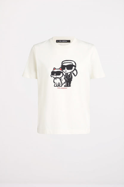KARL LAGERFELD JEANS IKON SKETCH DUO T-SH en color CREAM  (2)