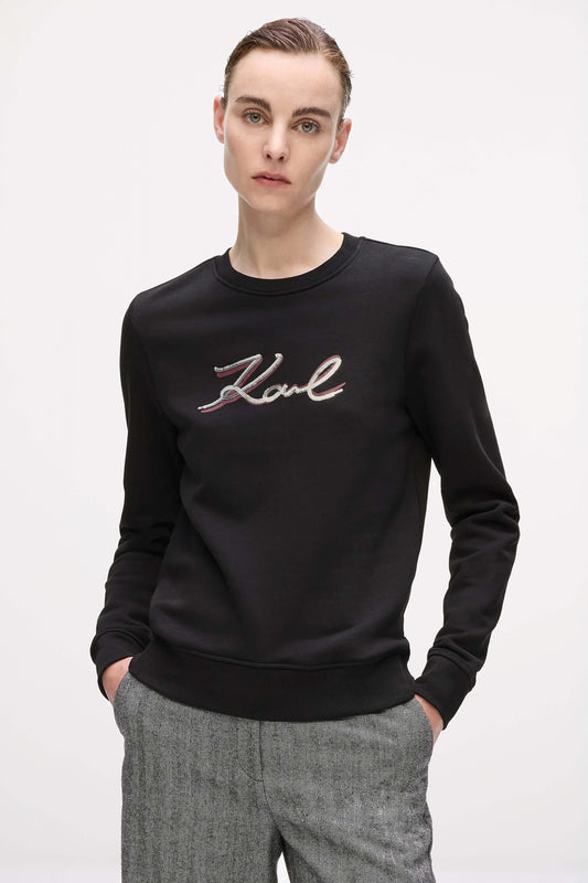 KARL LAGERFELD JEANS SIGNATURE SEQUINS SW en color BLACK  (1)