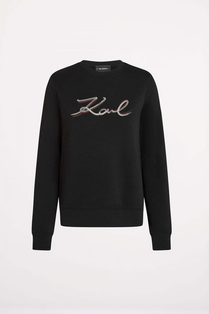 KARL LAGERFELD JEANS SIGNATURE SEQUINS SW en color BLACK  (2)