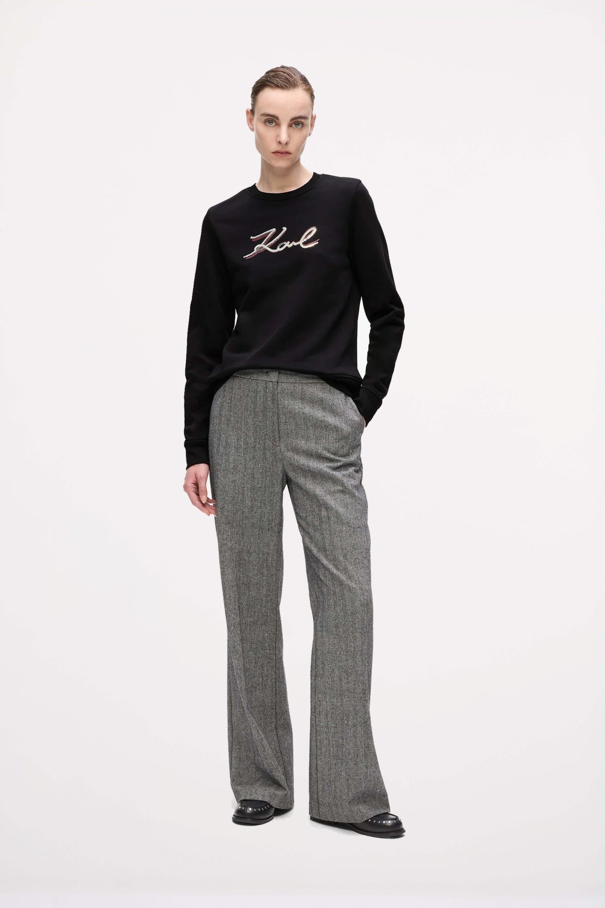 KARL LAGERFELD JEANS SIGNATURE SEQUINS SW en color BLACK  (4)