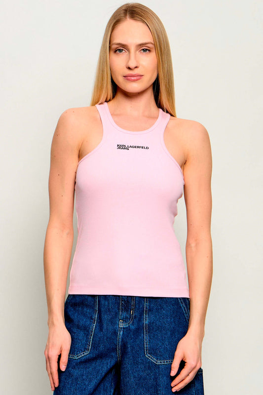 KARL LAGERFELD JEANS KLJ RIBBED LOGO TANK en color FARYTL  (1)