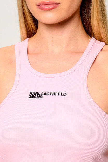 KARL LAGERFELD JEANS KLJ RIBBED LOGO TANK en color FARYTL  (3)