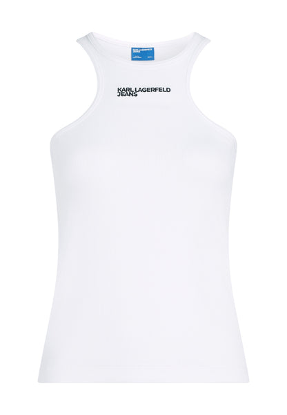 KARL LAGERFELD JEANS KLJ RIBBED LOGO TANK en color WHITE  (5)