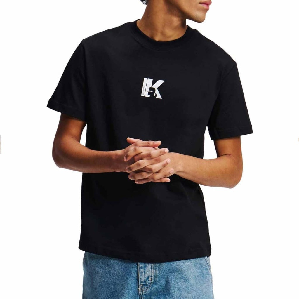 KARL LAGERFELD JEANS REG SS K LOGO TEE en color BLACK  (4)