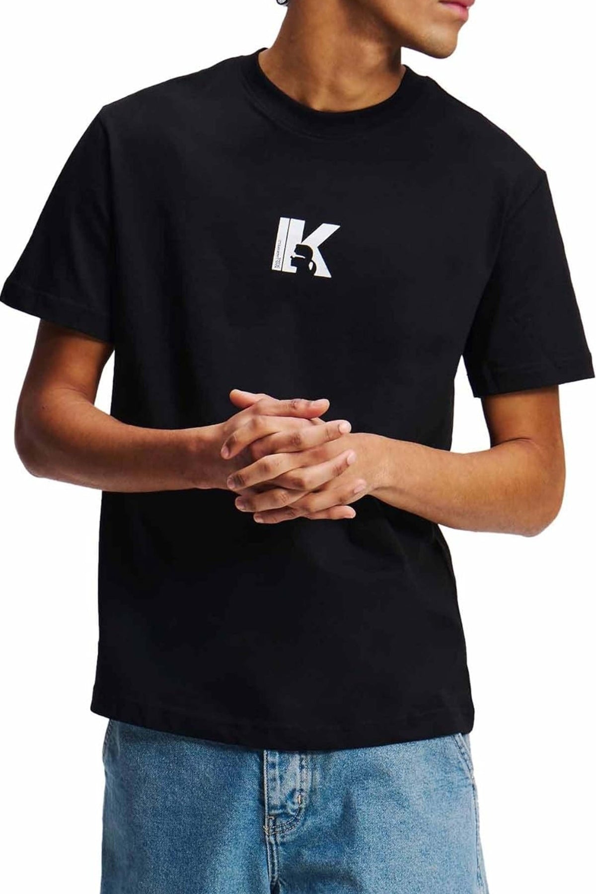 KARL LAGERFELD JEANS REG SS K LOGO TEE en color BLACK  (1)