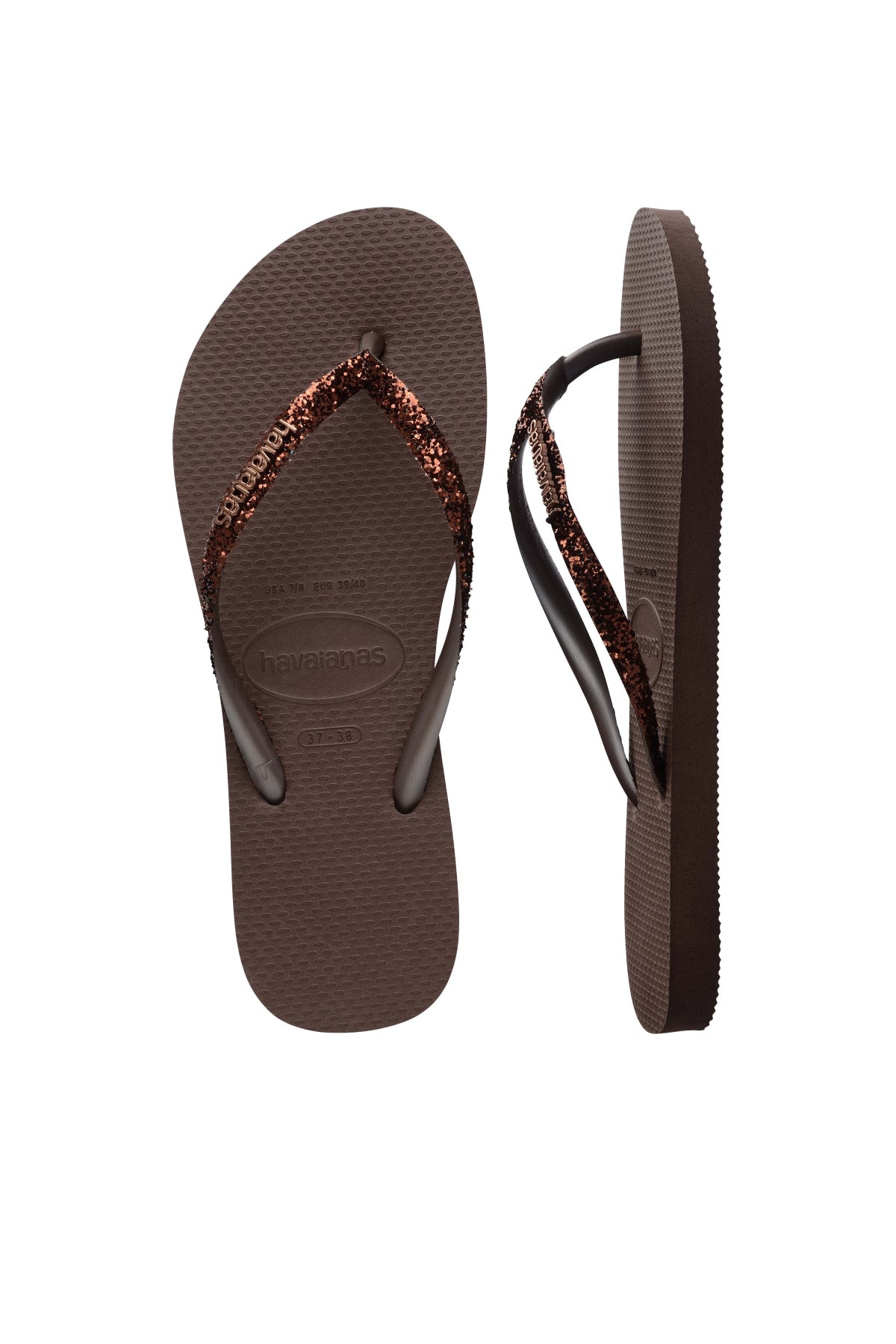 HAVAIANAS SLIM GLITTER II en color MARRON  (3)