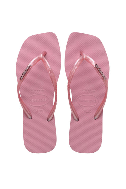 HAVAIANAS SQUARE LOGO METALLIC en color ROSA  (1)