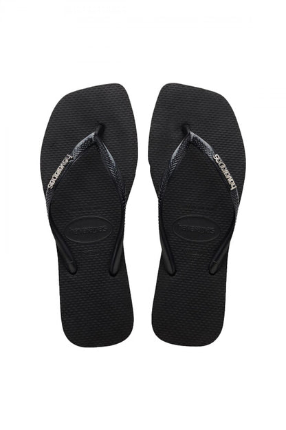 HAVAIANAS SQUARE LOGO METALLIC en color BLKSLR  (1)