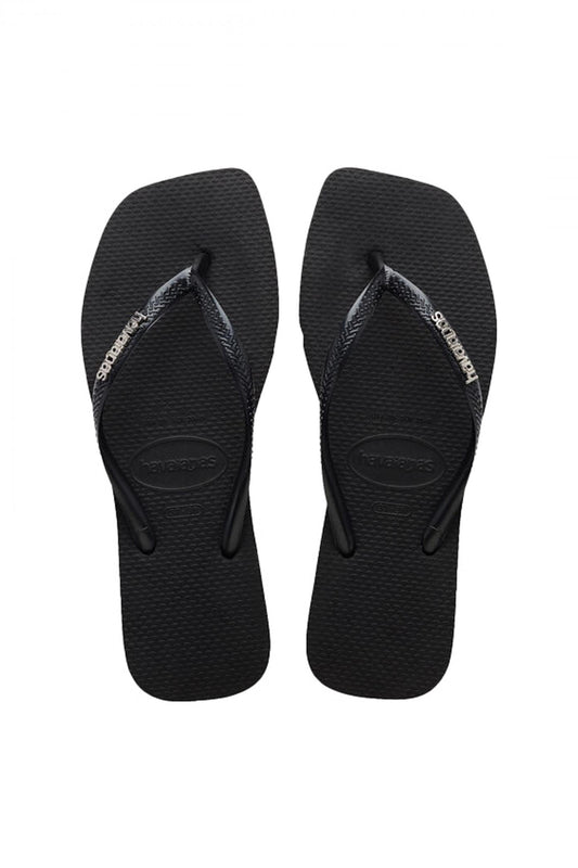HAVAIANAS SQUARE LOGO METALLIC en color BLKSLR  (1)