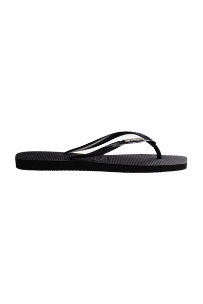 HAVAIANAS SQUARE LOGO METALLIC en color BLKSLR  (3)