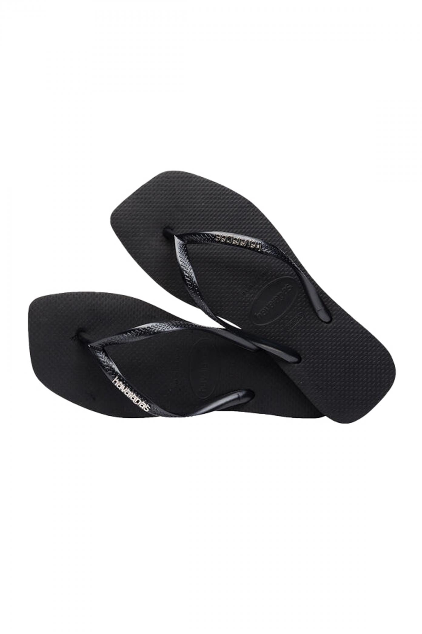 HAVAIANAS SQUARE LOGO METALLIC en color BLKSLR  (4)