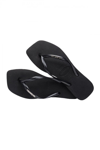 HAVAIANAS SQUARE LOGO METALLIC en color BLKSLR  (4)