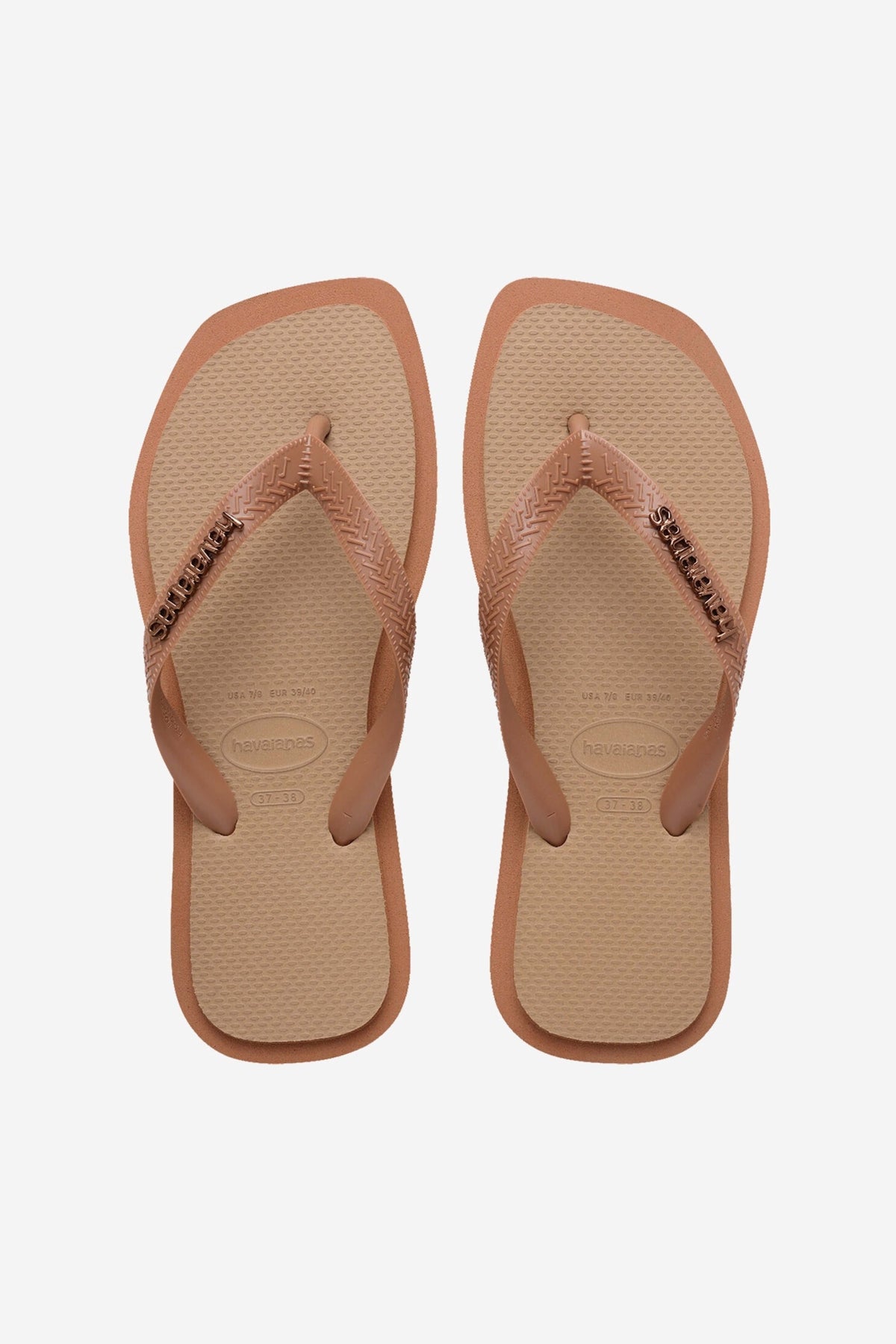 HAVAIANAS TOP SQUARE FUSION  en color MARRON  (1)