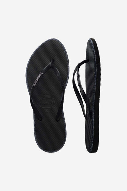 HAVAIANAS SLIM POINT GLITTER en color NEGRO  (3)