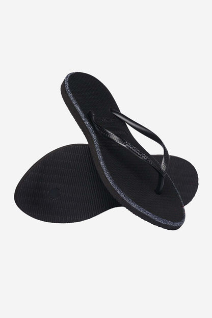 HAVAIANAS SLIM POINT GLITTER en color NEGRO  (4)