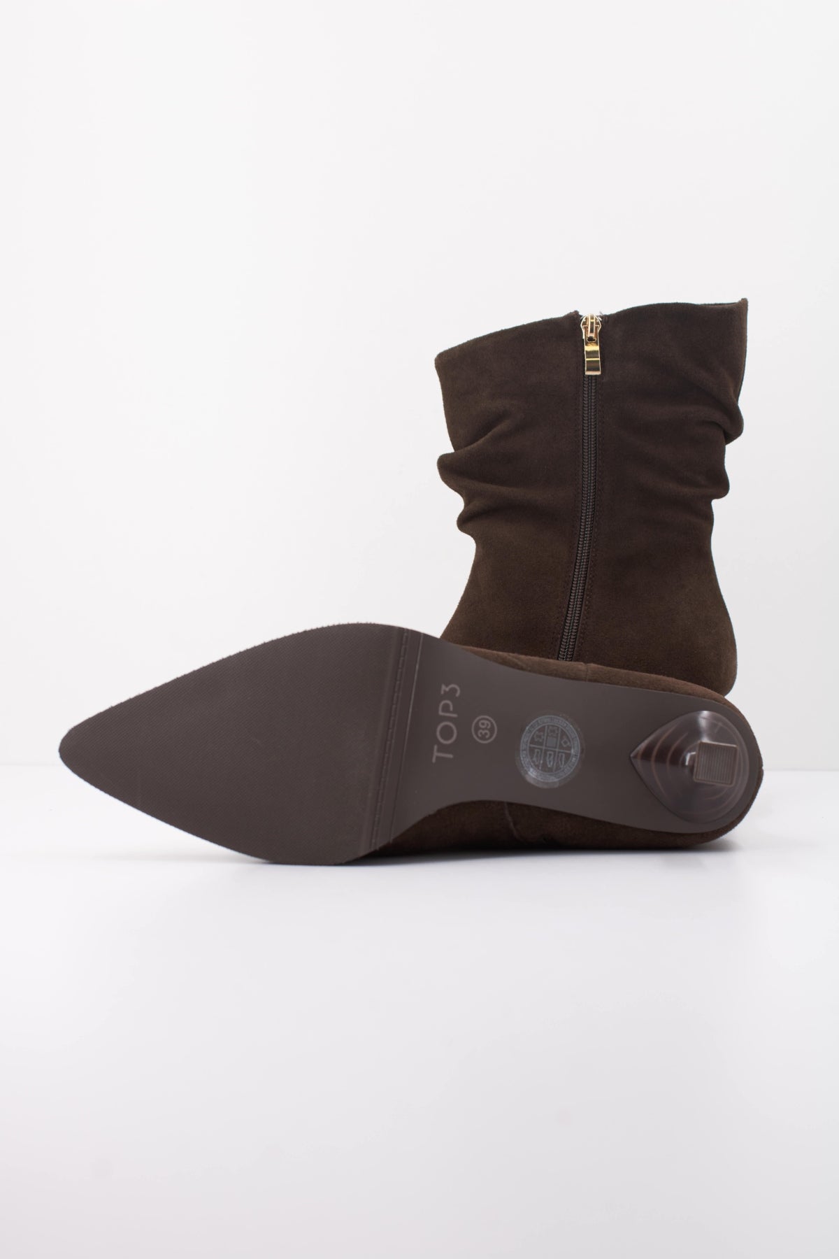 TOP BOTA CORTA ARRUGADA en color MOKA  (5)