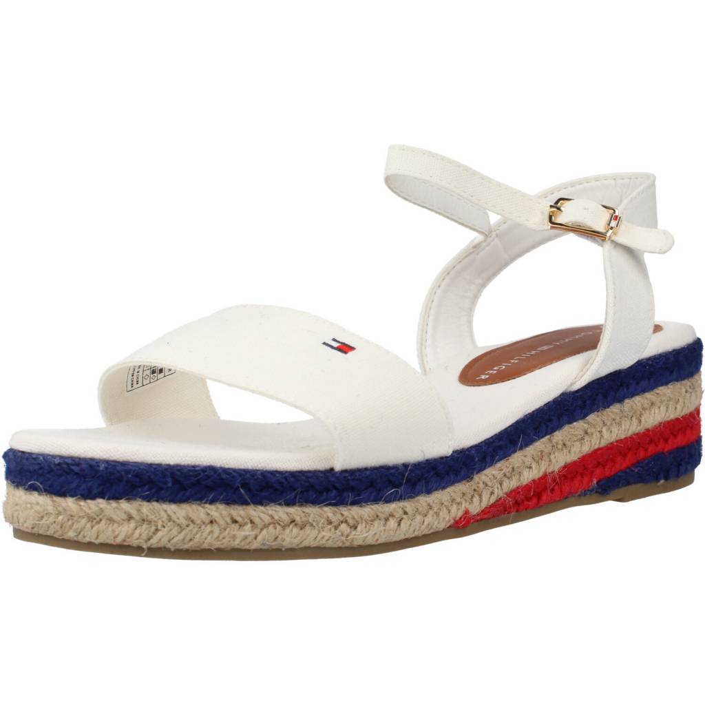 TOMMY HILFIGER ROPE WEDGE SANDAL en color BIANCO  (1)