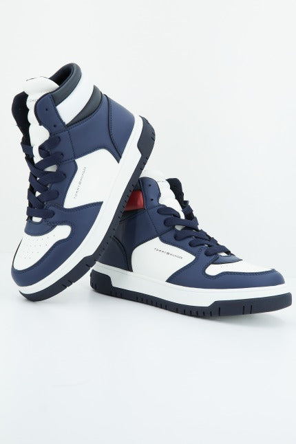 TOMMY HILFIGER PADDED FLAG HIGH TOP en color BLUWHT  (1)