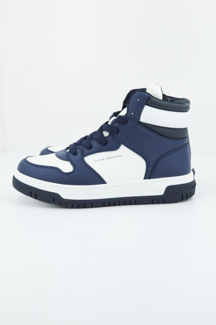 TOMMY HILFIGER PADDED FLAG HIGH TOP en color BLUWHT  (2)