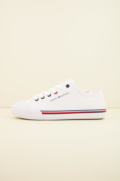 TOMMY HILFIGER SNEAKER BASSA ALLACC en color WHITE  (1)