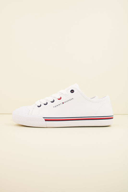 TOMMY HILFIGER SNEAKER BASSA ALLACC en color WHITE  (1)