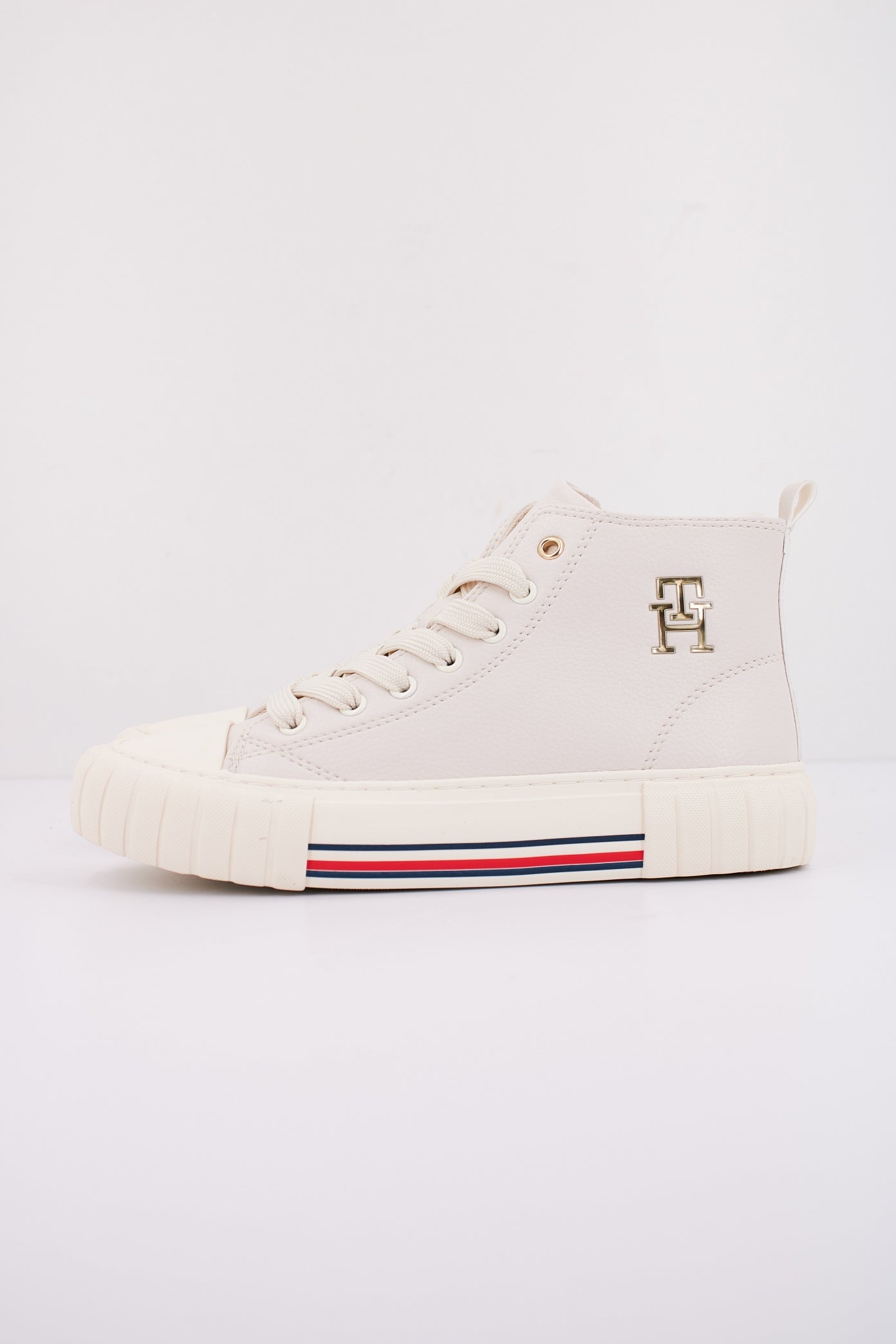 TOMMY HILFIGER HIGH TOP LACE-UP SNE en color IVORY  (1)