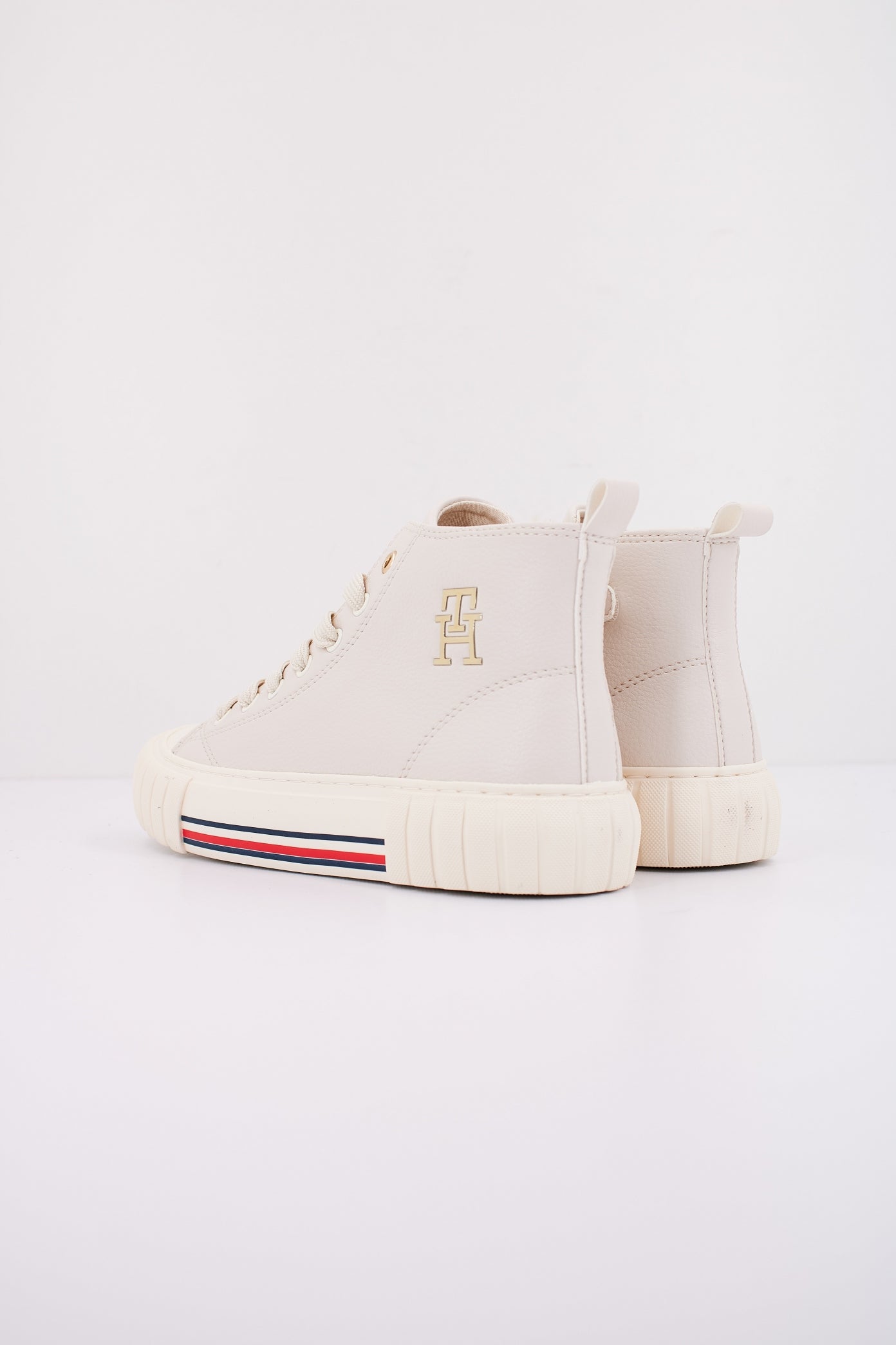 TOMMY HILFIGER HIGH TOP LACE-UP SNE en color IVORY  (4)