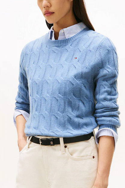 TOMMY HILFIGER  SOFT WOOL CABLE C-N en color CB  (3)