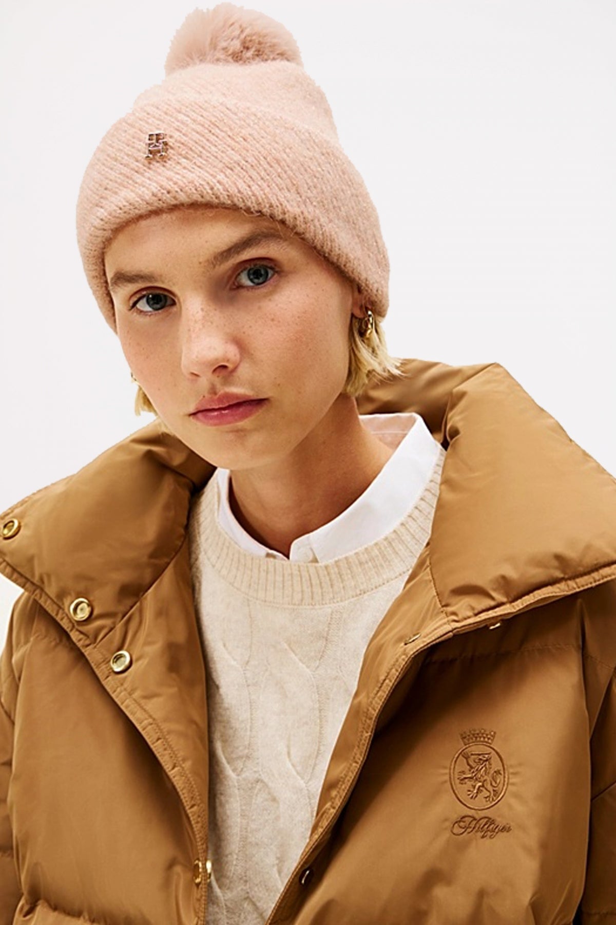 TOMMY HILFIGER POM POM BEANIE en color TQ  (4)