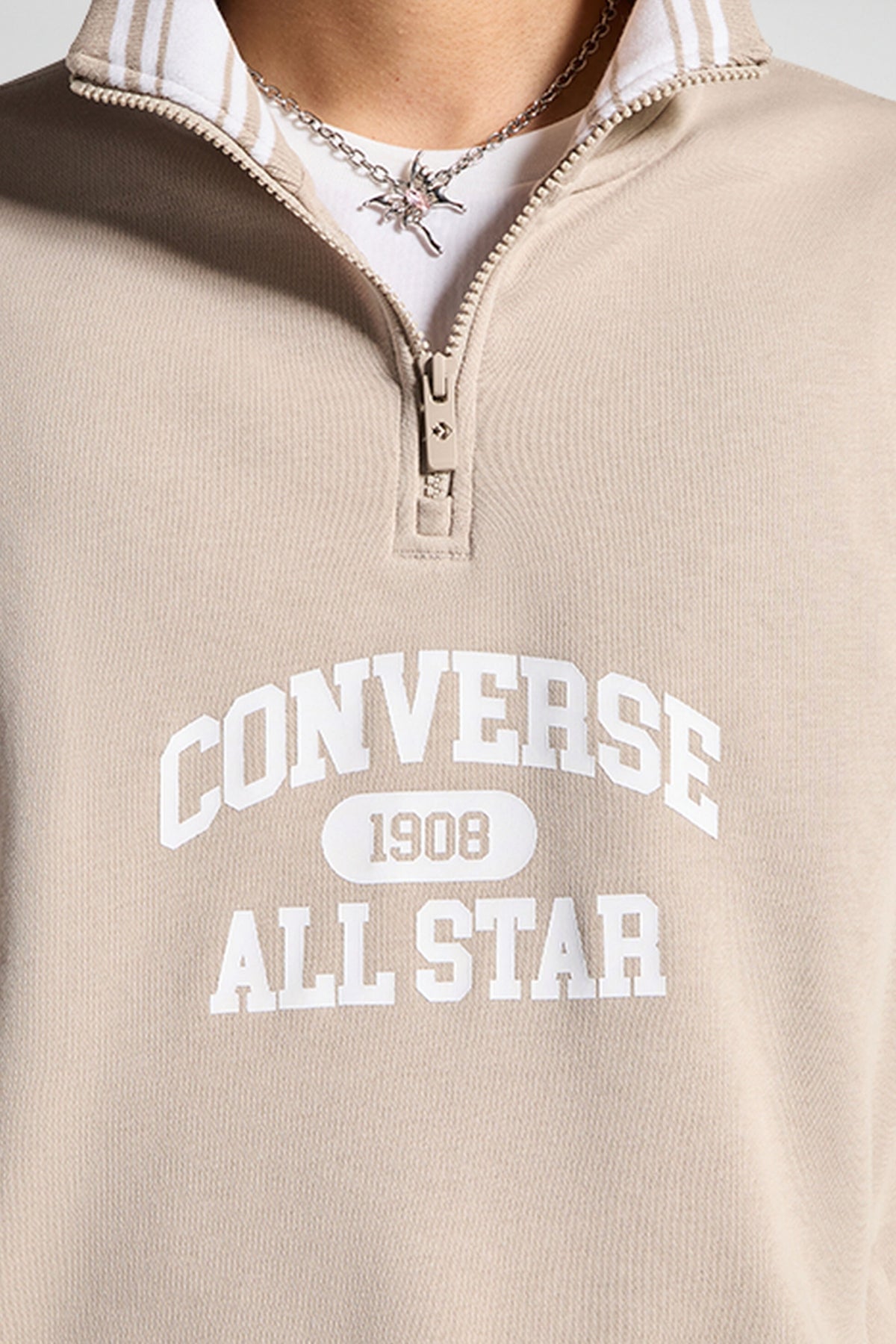 CONVERSE RETRO QUARTER ZIP en color PAPYRUS  (3)
