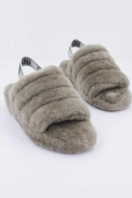 UGG FLUFF YEAH SLIDE en color BURNTOLIVE  (2)